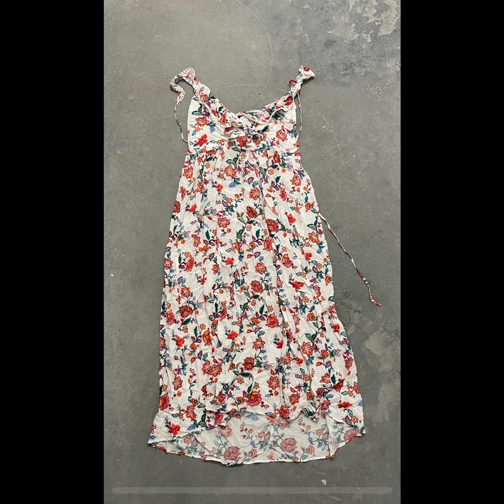 Forever 21 Floral Midi Dress with Ruffle Straps